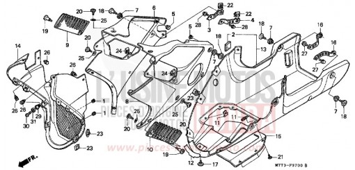 MIDDLE COWL/LOWER COWL NR750N de 1992
